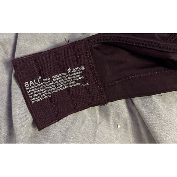 Bali Burgundy Passion For Comfort Smoothing &‎ Light Lift Underwire Bra, 38DD - Picture 4 of 5